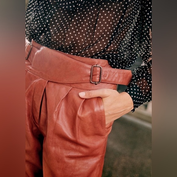 Sezane Francky lamb leather trousers - Picture 4 of 14